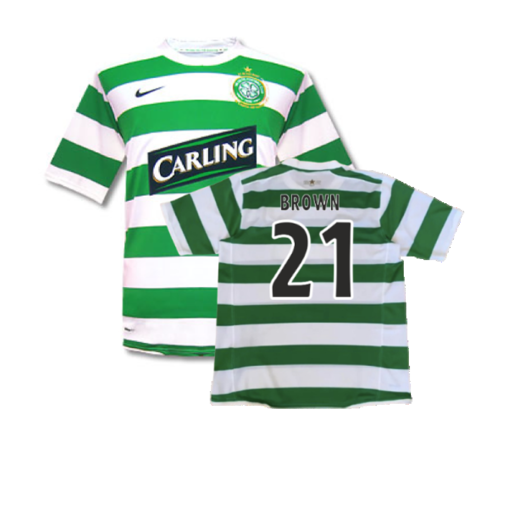 Celtic 2007-08 Home Shirt (M) (Good) (Brown 21)_0