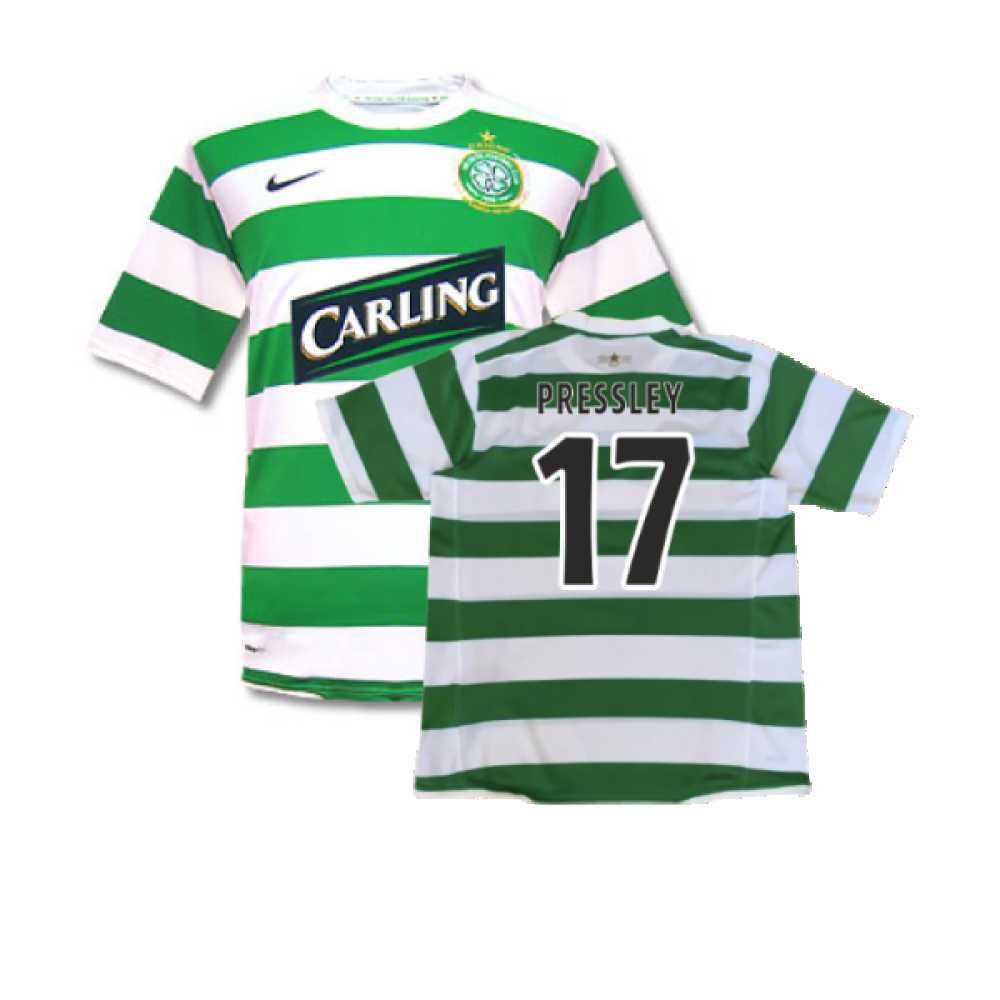 Celtic 2007-08 Home Shirt (M) (Good) (Pressley 17)_0