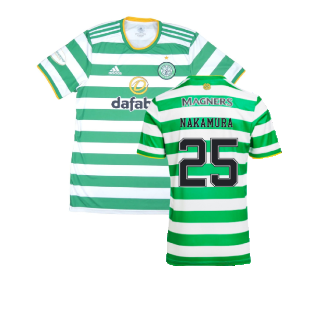 Celtic 2020-21 Home Shirt (L) (Mint) (NAKAMURA 25)_0