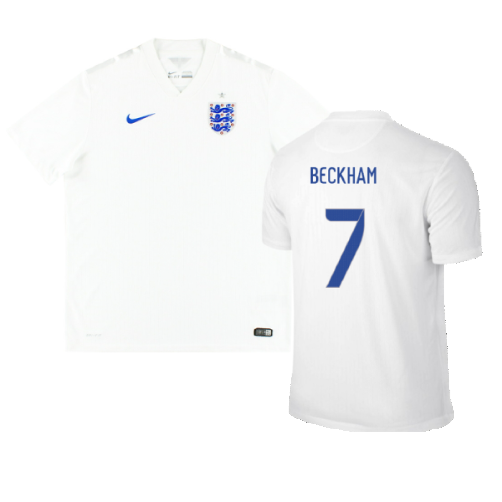 England 2014-16 Home Shirt (M) (Good) (BECKHAM 7)_0