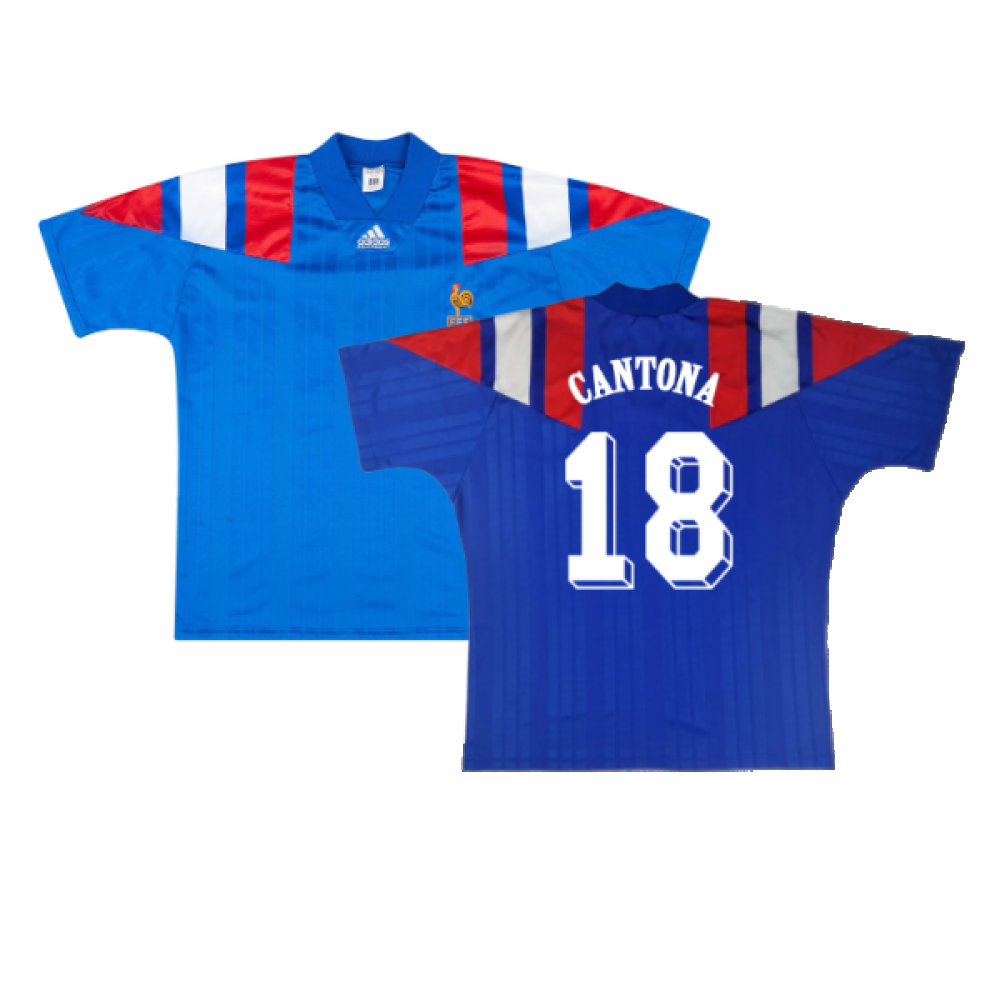 France 1992-94 Home Shirt (L) (Excellent) (Cantona 18)_0
