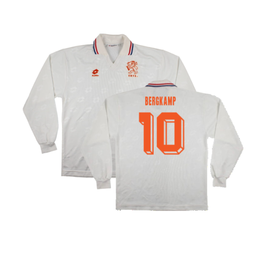 Holland 1992-94 Long Sleeve Away Shirt (L) (Very Good) (BERGKAMP 10)_0