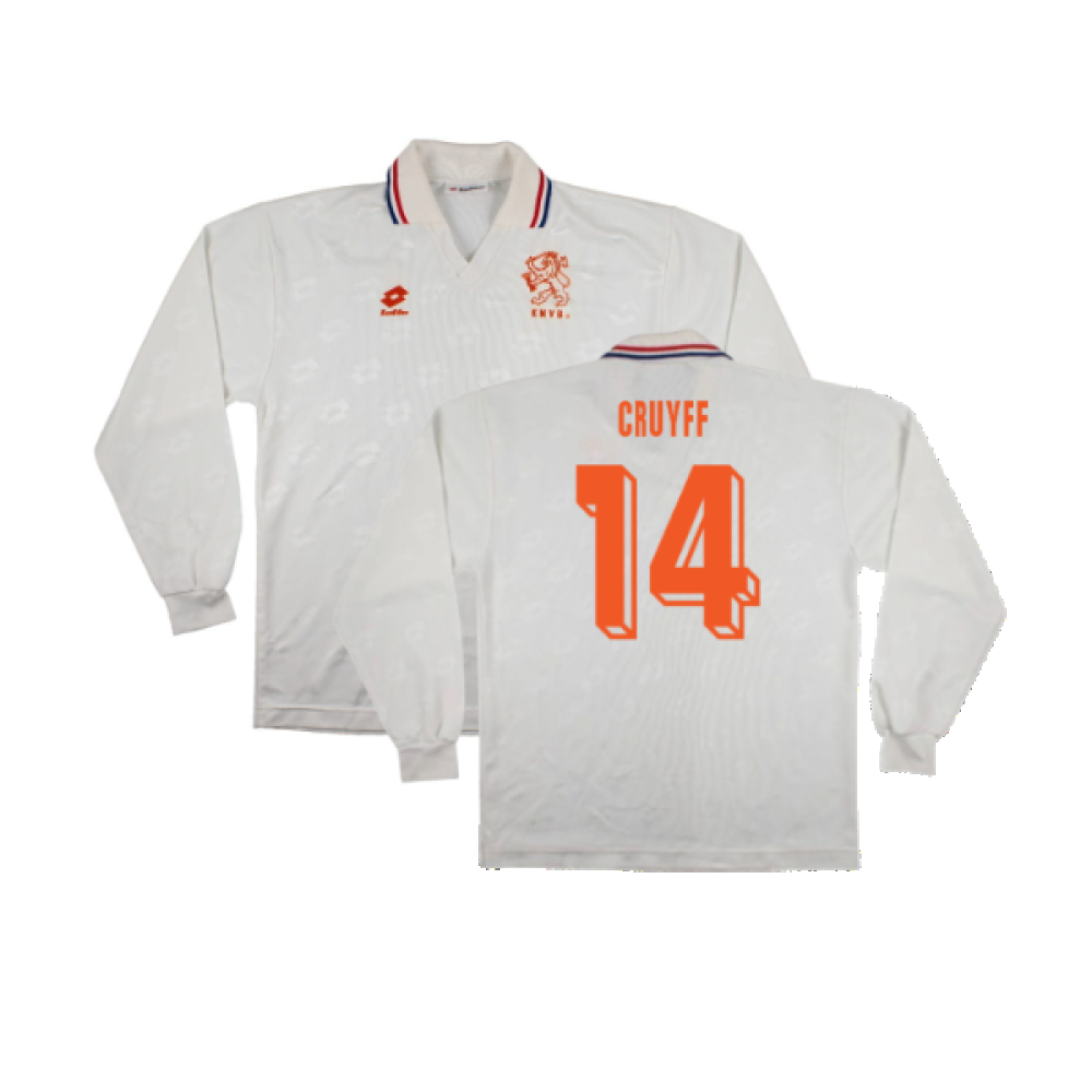 Holland 1992-94 Long Sleeve Away Shirt (L) (Very Good) (CRUYFF 14)_0