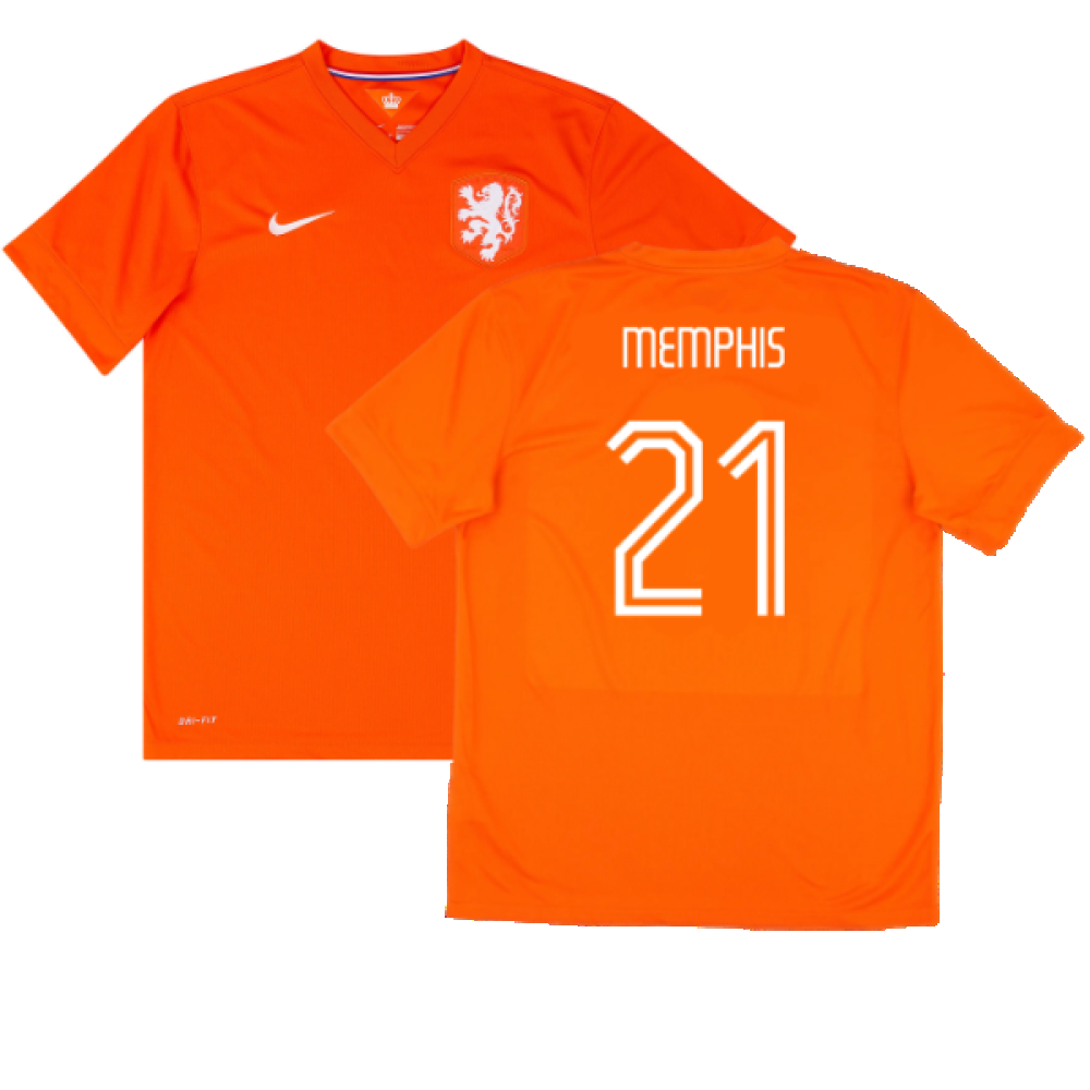 Holland 2014-15 Home Shirt (M) (Very Good) (Memphis 21)_0