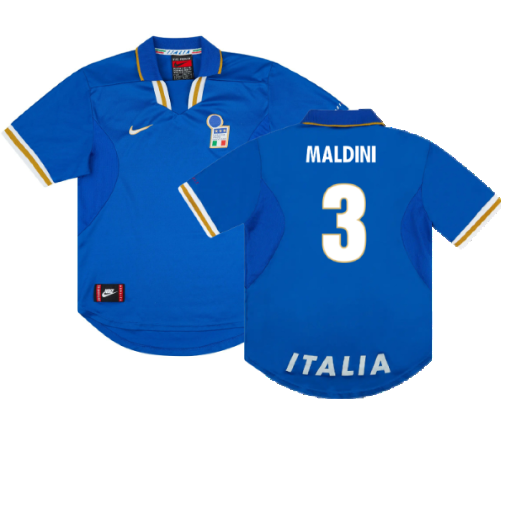 Italy 1996-97 Home Shirt (L) (Excellent) (MALDINI 3)_0