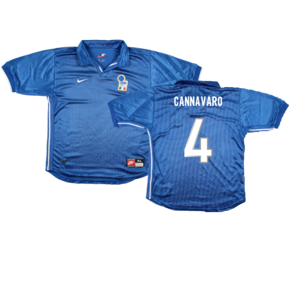 Italy 1998-99 Home Shirt (XL Boys) (Very Good) (Cannavaro 4)_0