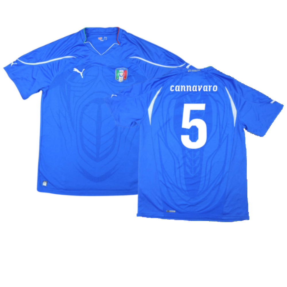 Italy 2010-11 Home Shirt (L) (Excellent) (Cannavaro 5)_0