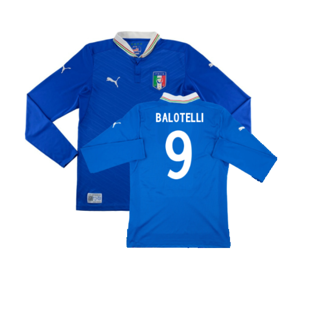 Italy 2012-13 Home Long Sleeve Shirt (S) (Fair) (Balotelli 9)_0