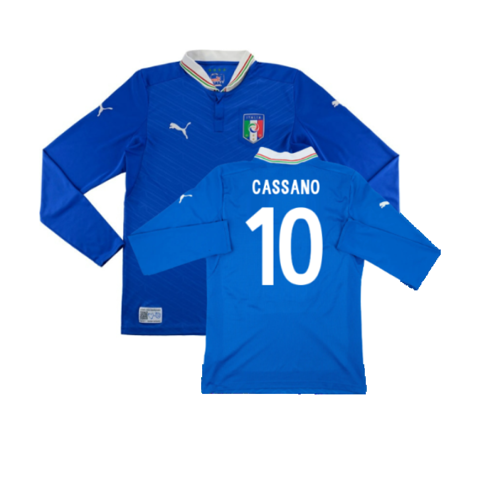 Italy 2012-13 Home Long Sleeve Shirt (S) (Fair) (Cassano 10)_0