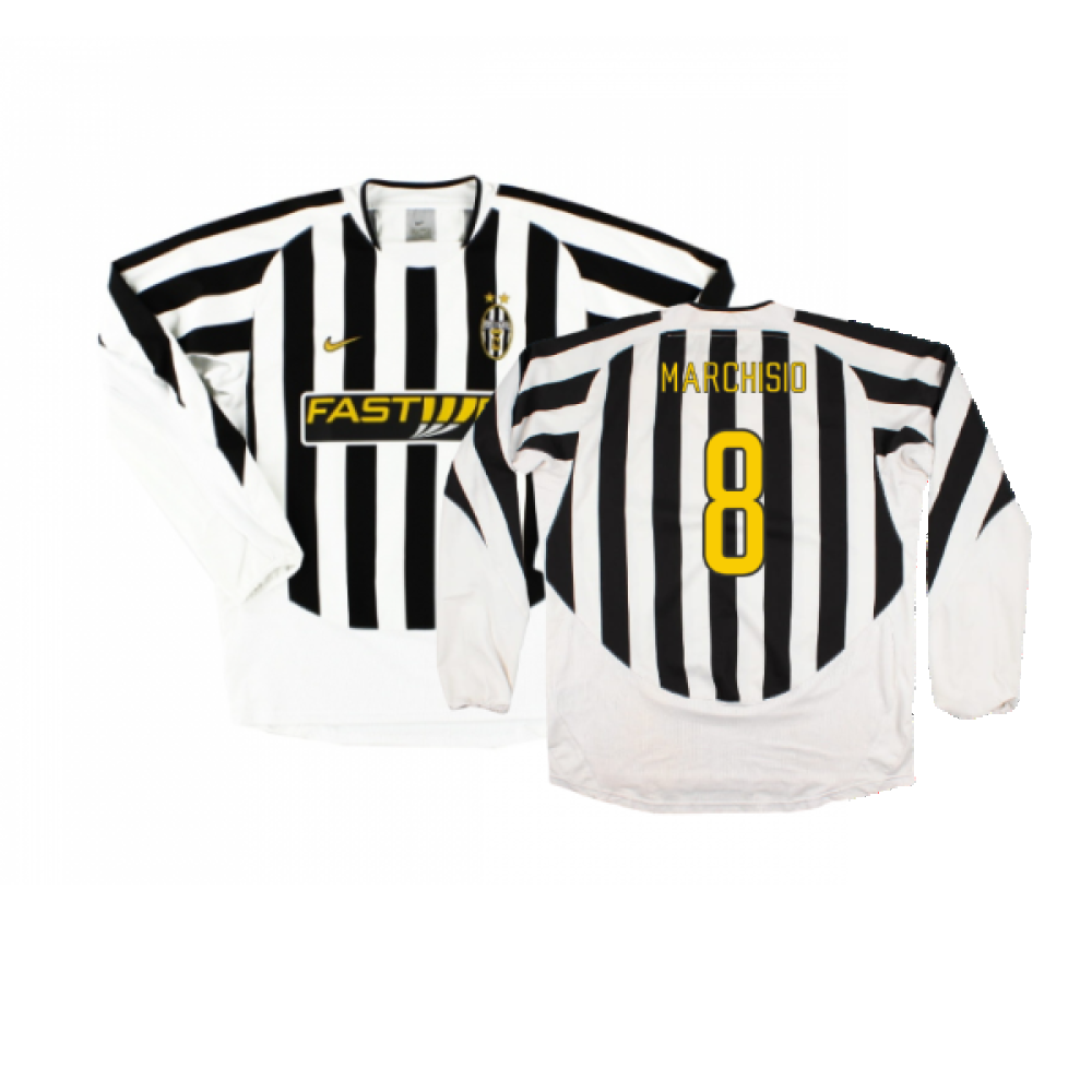 Juventus 2003-04 Long Sleeve Home Shirt (M) (Very Good) (Marchisio 8)_0