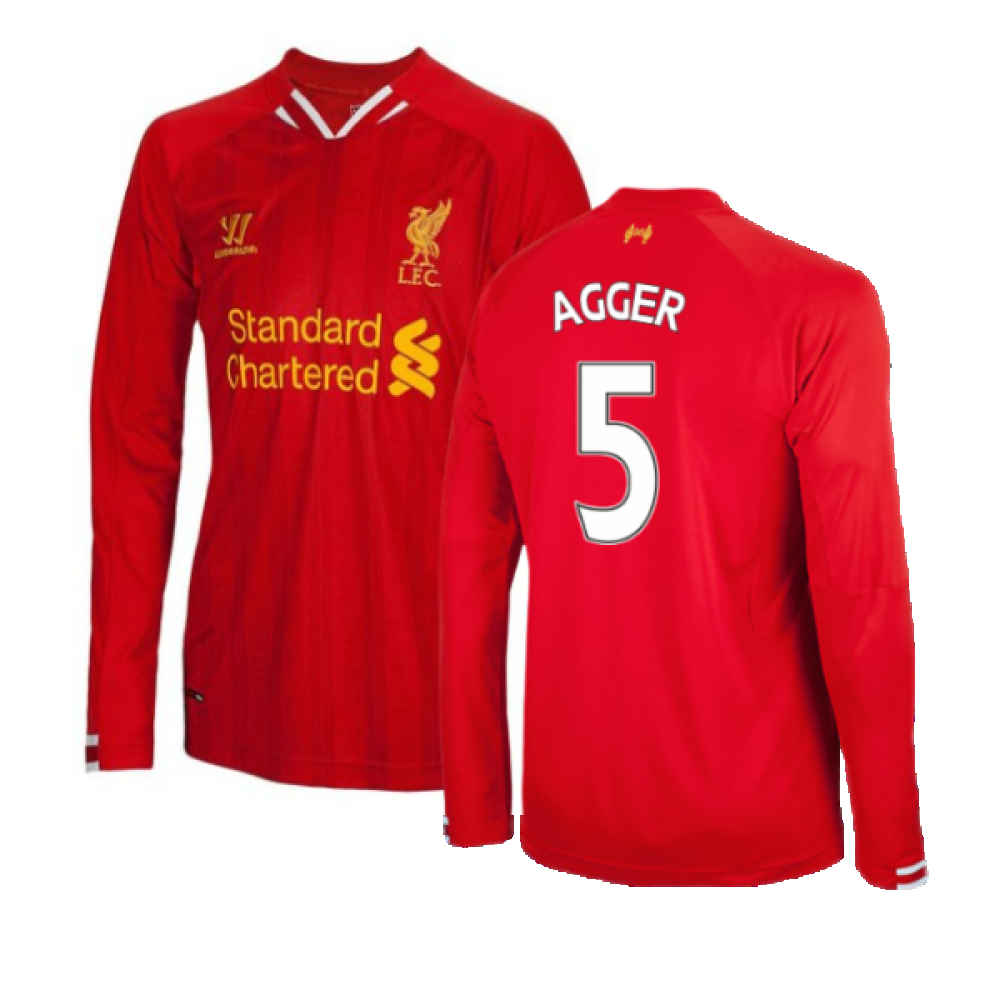 Liverpool 2013-14 Home Long Sleeve Shirt (XL) (Excellent) (AGGER 5)_0