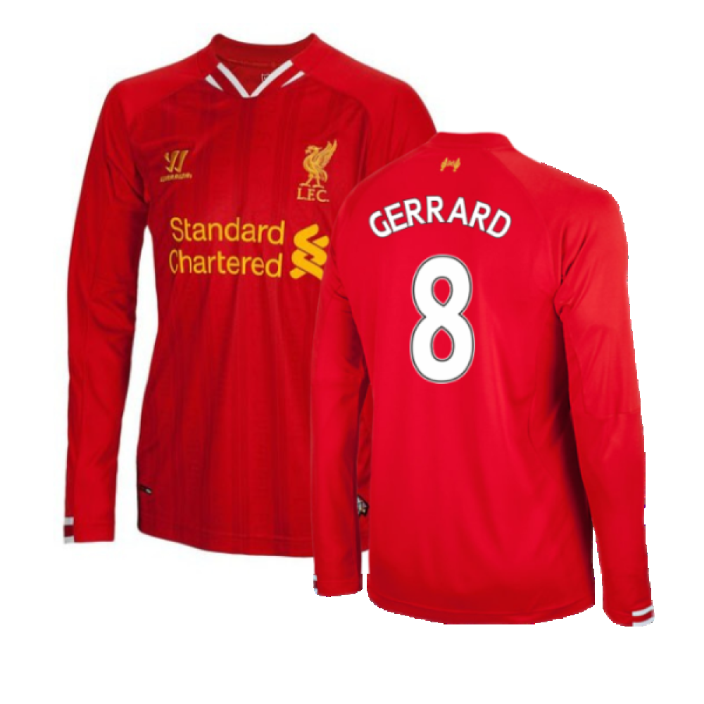 Liverpool 2013-14 Home Long Sleeve Shirt (XL) (Excellent) (GERRARD 8)_0