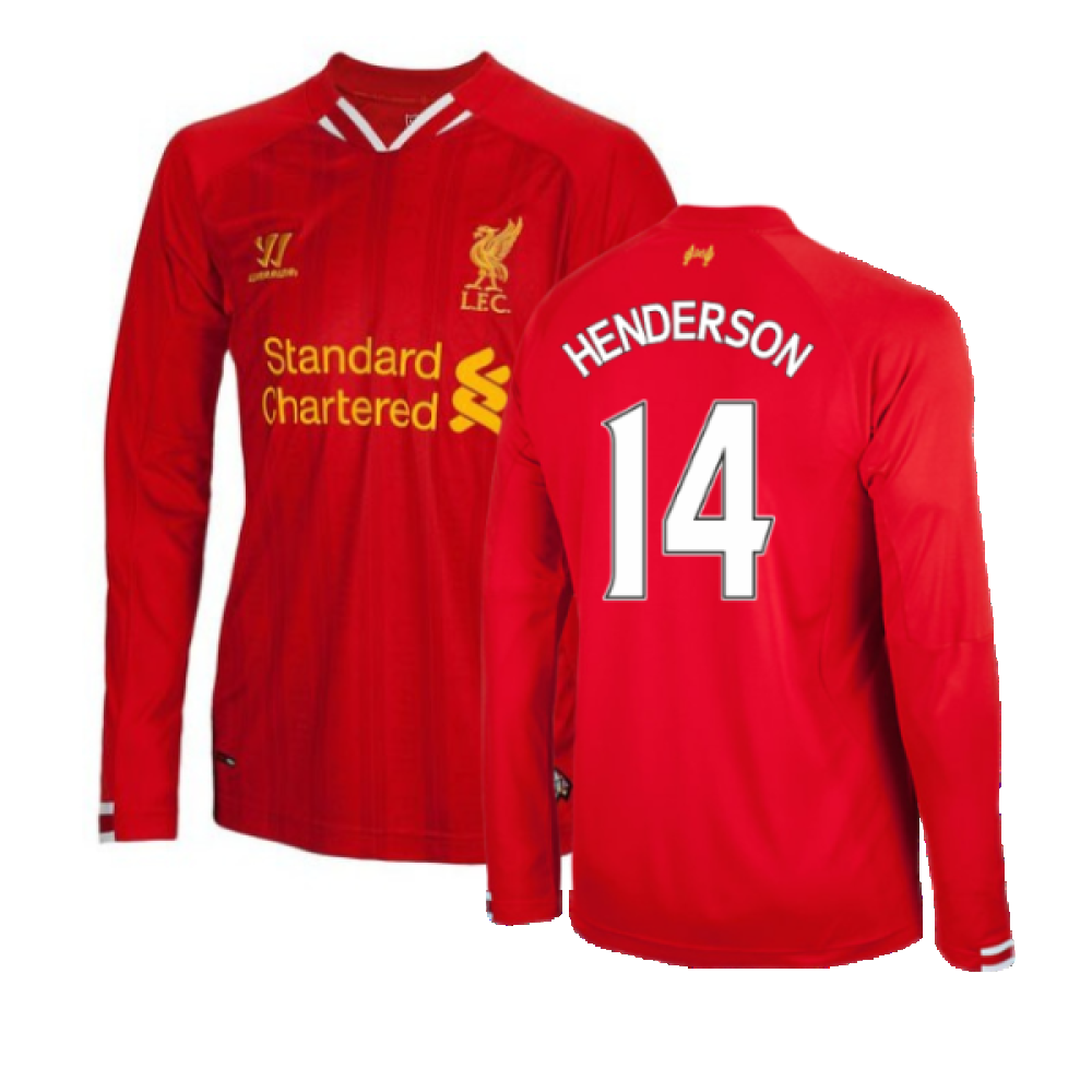 Liverpool 2013-14 Home Long Sleeve Shirt (XL) (Excellent) (HENDERSON 14)_0