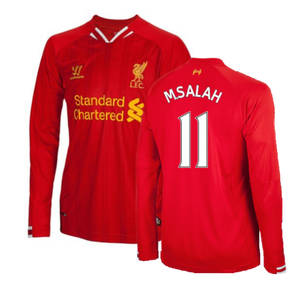 Liverpool 2013-14 Home Long Sleeve Shirt (XL) (Excellent) (M.SALAH 11)_0