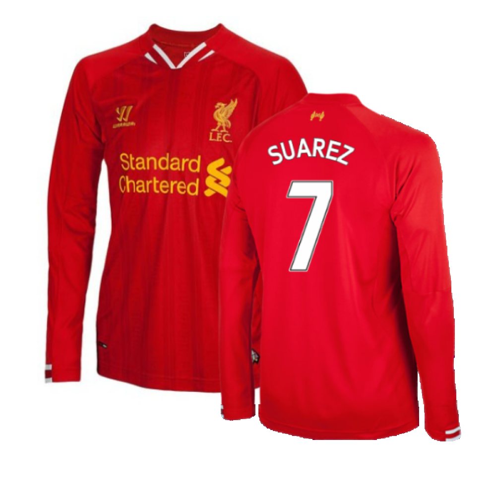 Liverpool 2013-14 Home Long Sleeve Shirt (XL) (Excellent) (SUAREZ 7)_0