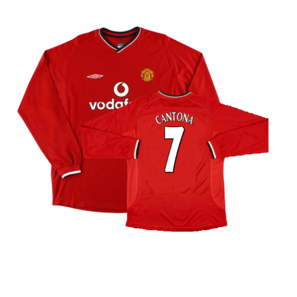 Manchester United 2000-02 Long Sleeved Home Shirt (XXL) (Excellent) (Cantona 7)_0