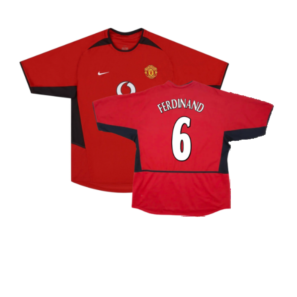 Manchester United 2002-04 Home Shirt (XXL) (Fair) (Ferdinand 6)_0