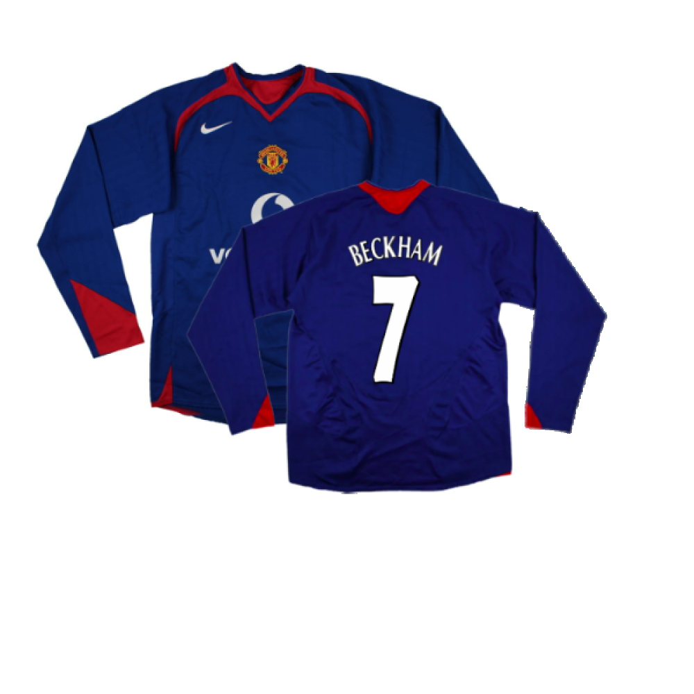 Manchester United 2005-06 Long Sleeve Away Shirt (M) (Excellent) (BECKHAM 7)_0