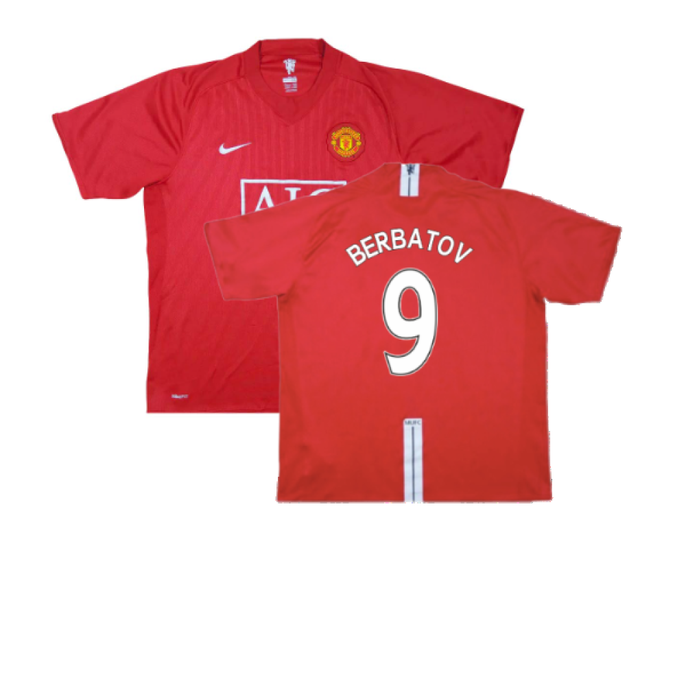 Manchester United 2007-09 Home Shirt (Very Good) (Berbatov 9)_0