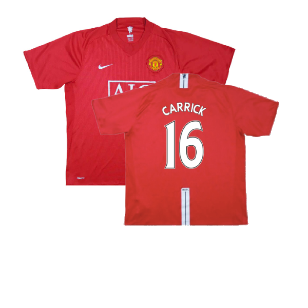 Manchester United 2007-09 Home Shirt (XL) (Excellent) (Carrick 16)_0