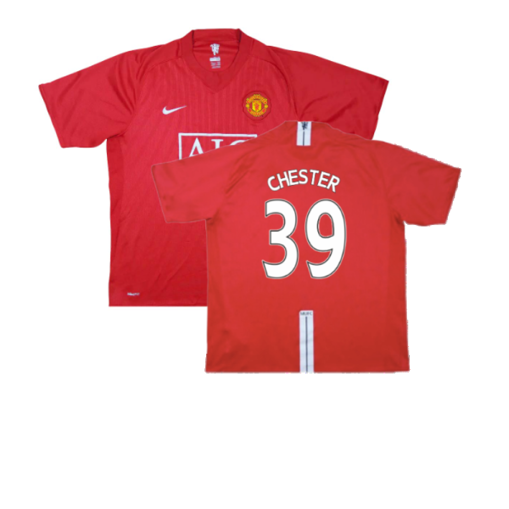 Manchester United 2007-09 Home Shirt (Excellent) (Chester 39)_0