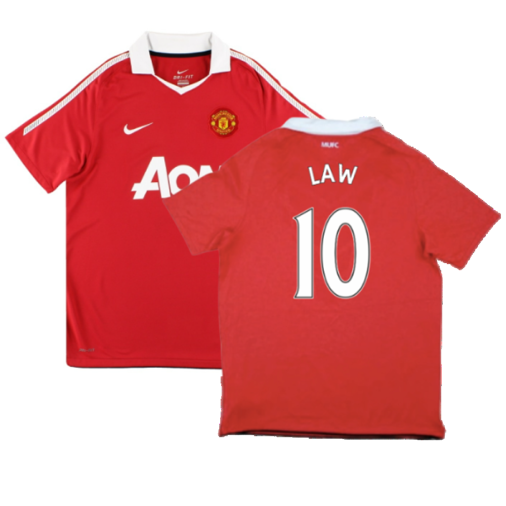 Manchester United 2010-11 Home Shirt (S) (Very Good) (Law 10)_0