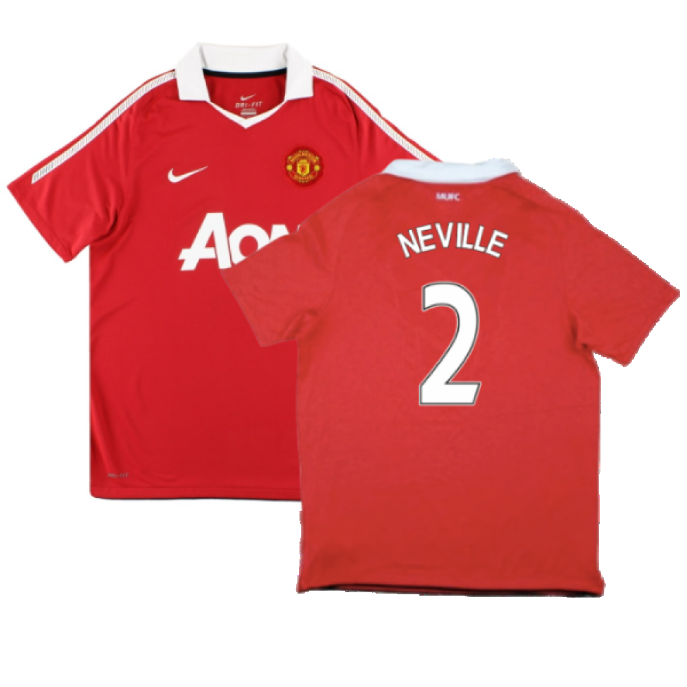 Manchester United 2010-11 Home Shirt (S) (Very Good) (Neville 2)_0