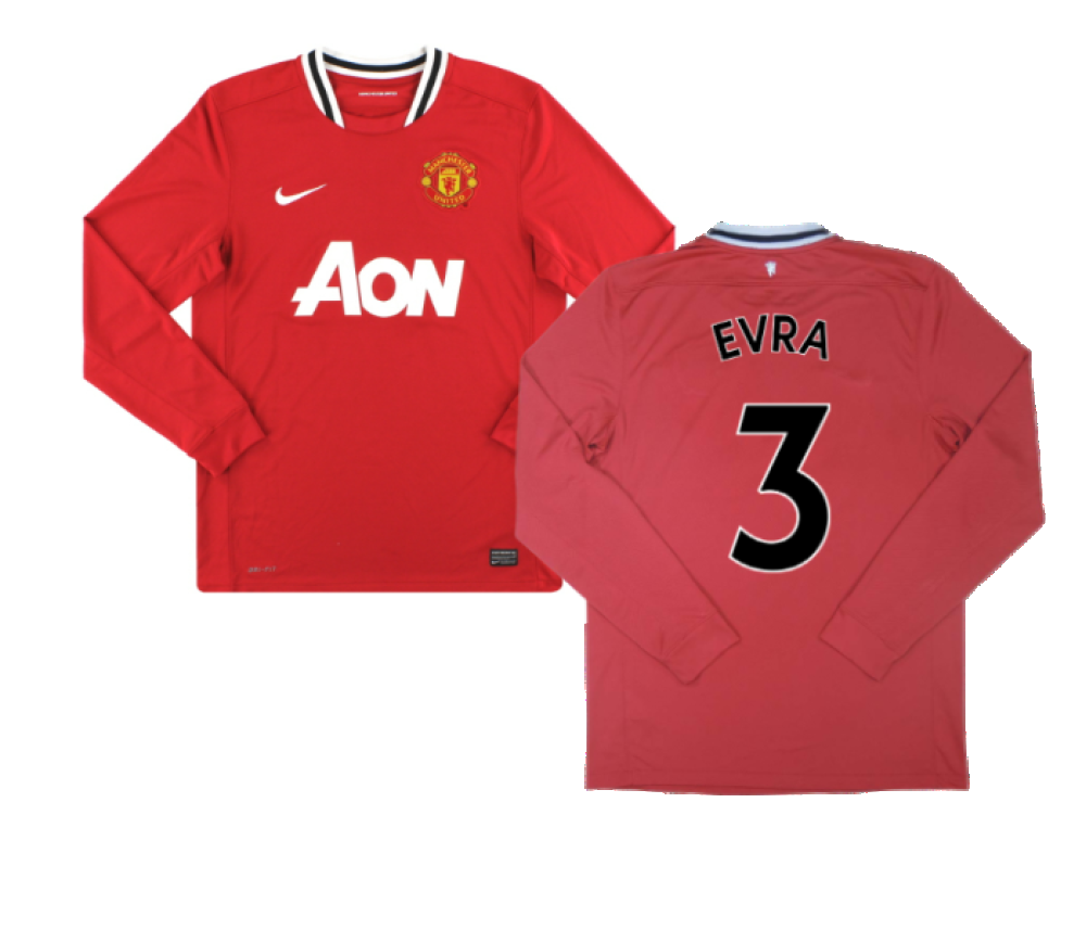 Manchester United 2011-12 Home Long Sleeve Shirt (M) Rooney #10 (Excellent) (Evra 3)_0