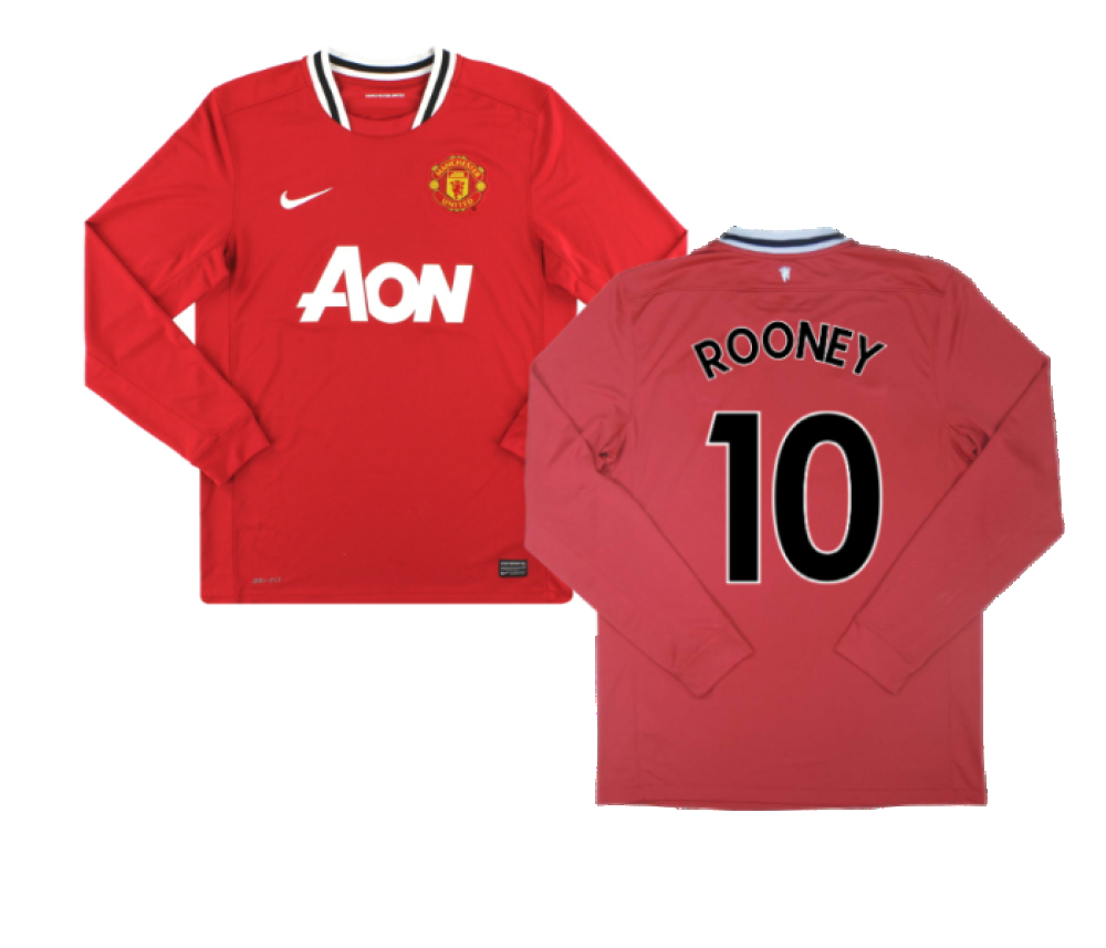 Manchester United 2011-12 Home Long Sleeve Shirt (M) Rooney #10 (Excellent) (Rooney 10)_0