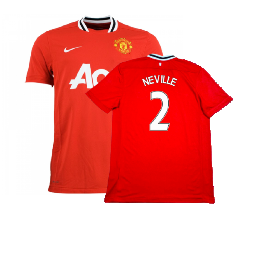 Manchester United 2011-12 Home Shirt (L) (Excellent) (NEVILLE 2)_0