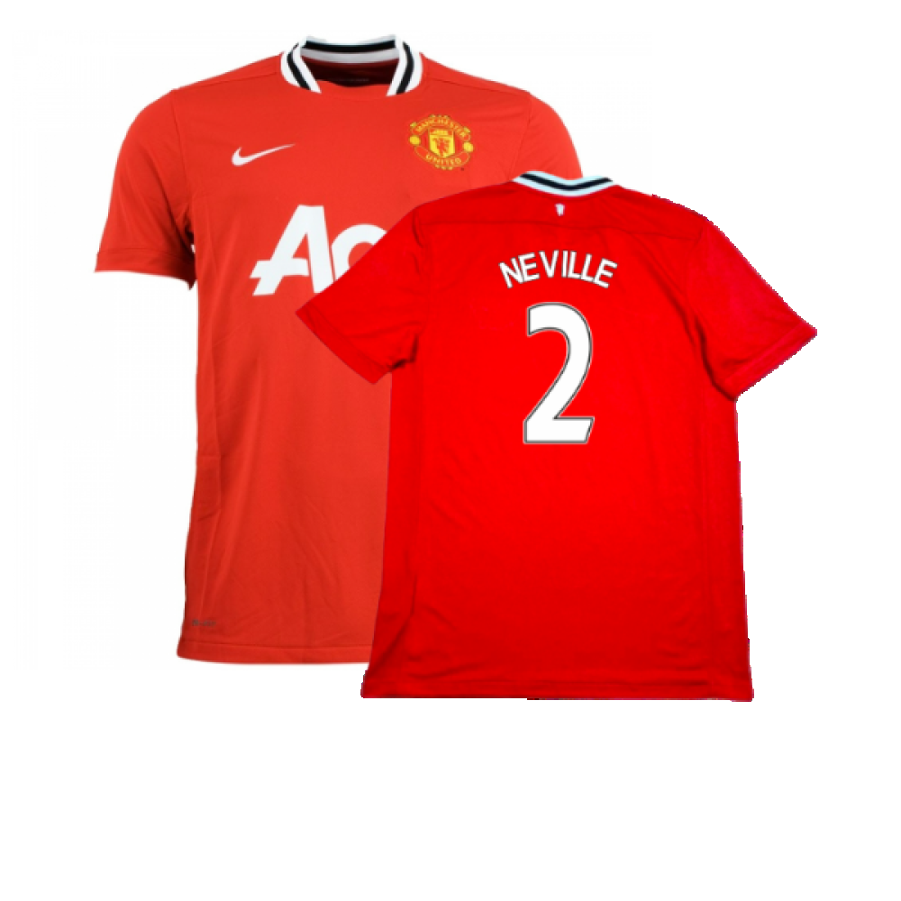 Manchester United 2011-12 Home Shirt (M) (Excellent) (NEVILLE 2)_0