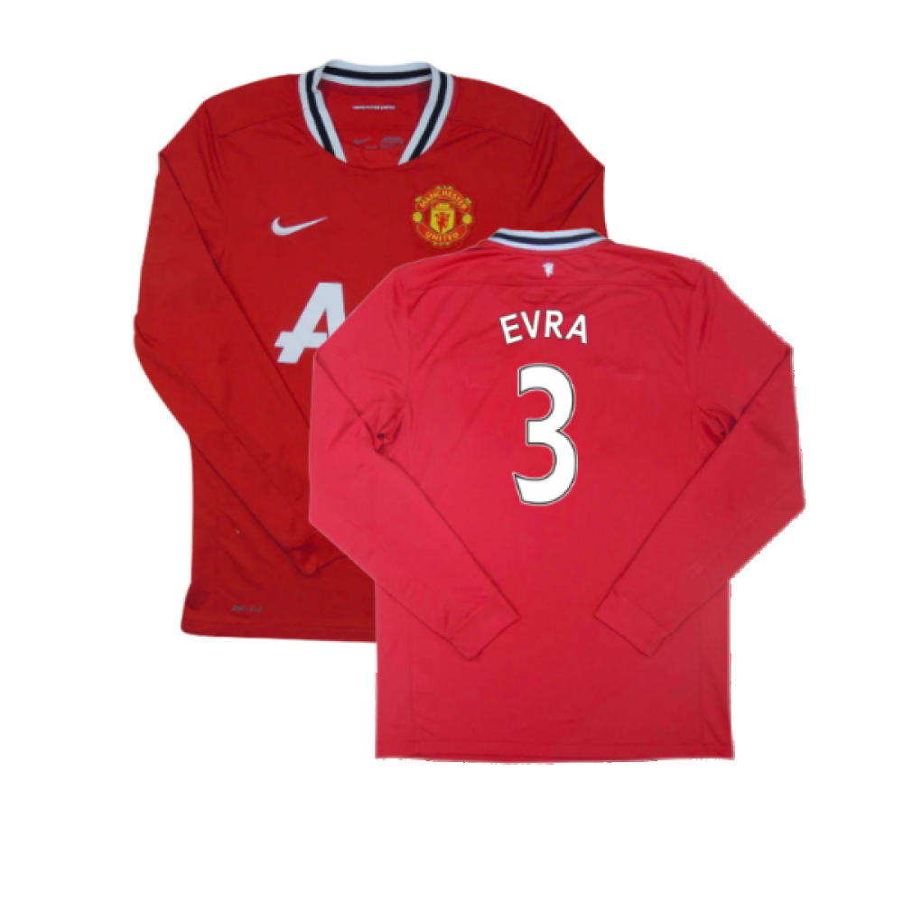 Manchester United 2011-12 Long Sleeve Home Shirt (S) (Very Good) (Evra 3)_0