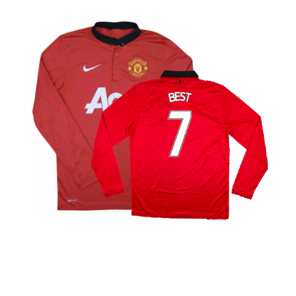 Manchester United 2013-14 Home Long Sleeve Shirt (XL) (Mint) (Best 7)_0