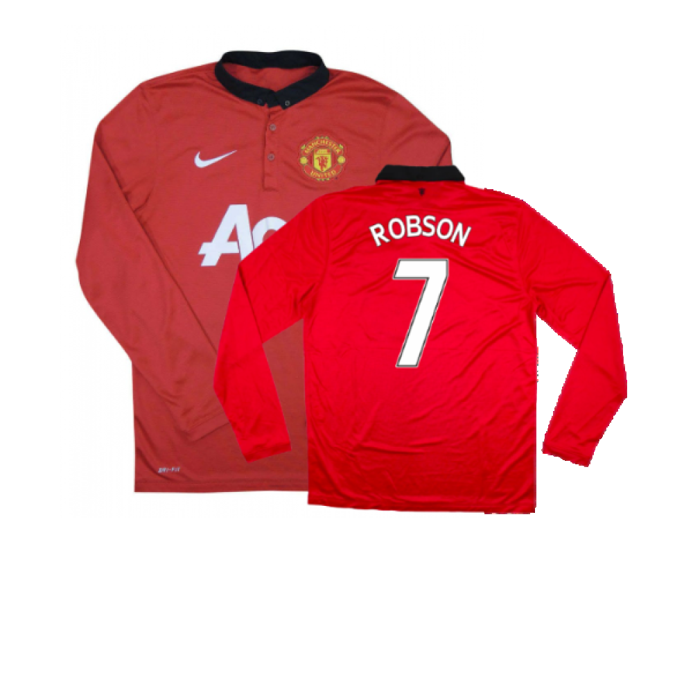 Manchester United 2013-14 Home Long Sleeve Shirt (L) (Mint) (Robson 7)_0