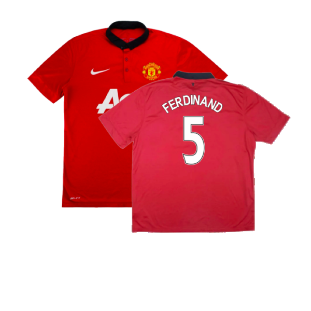 Manchester United 2013-14 Home Shirt (Small) (Very Good) (Ferdinand 5)_0