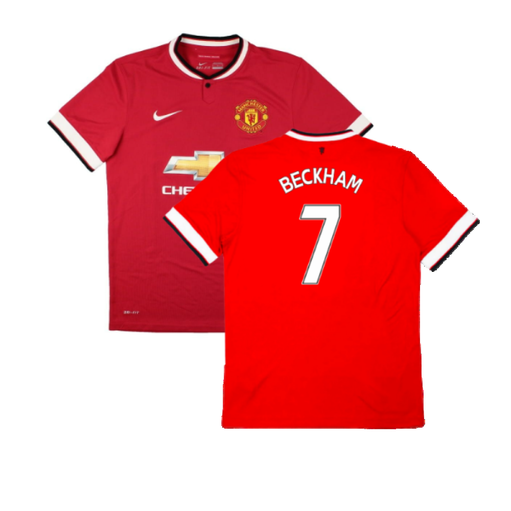 Manchester United 2014-15 Home Shirt (Mint) (Beckham 7)_0