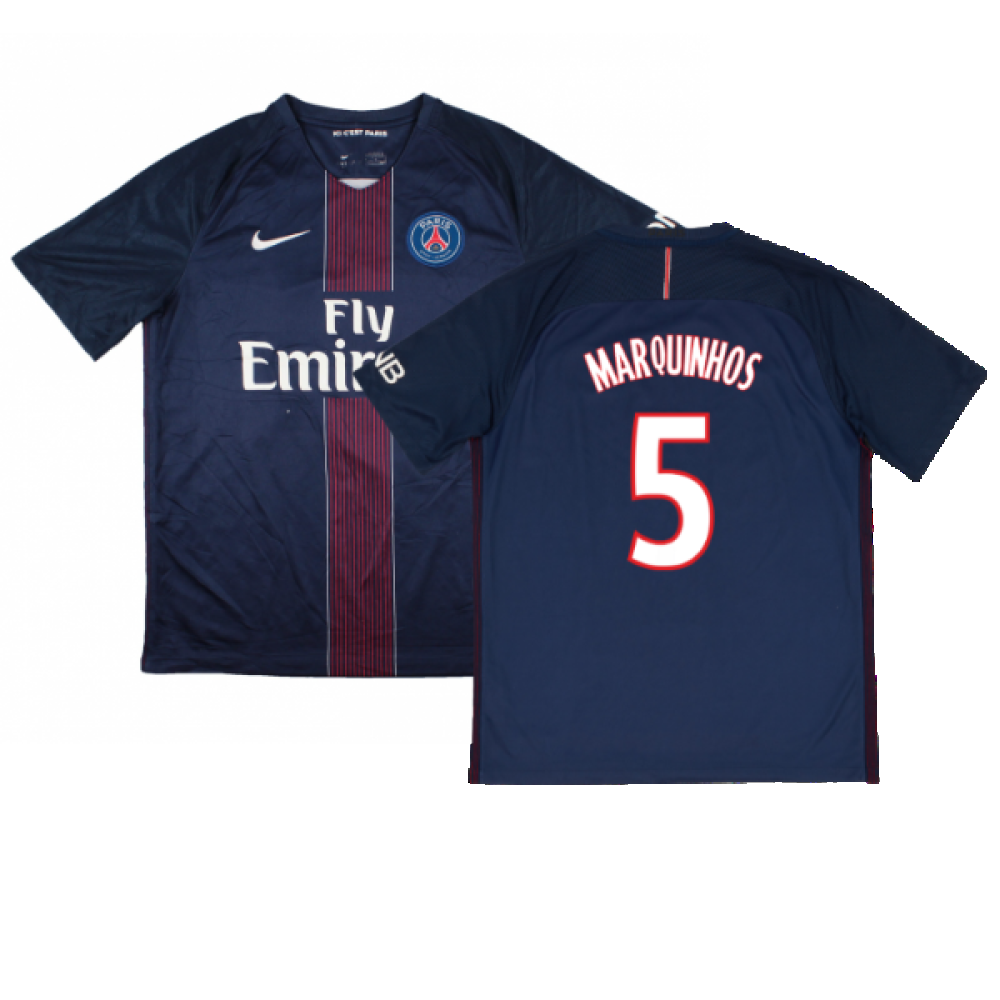 PSG 2016-17 Home Shirt (M) (Excellent) (Marquinhos 5)_0