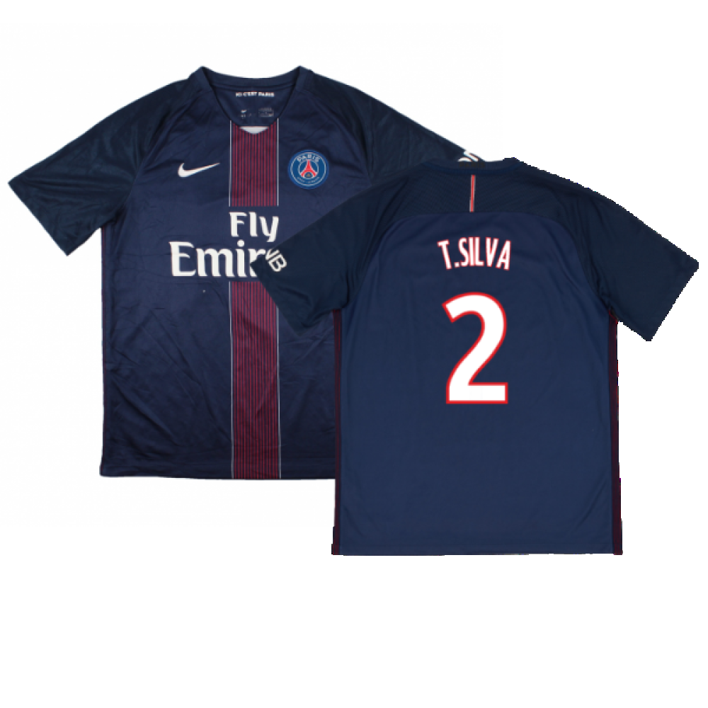 PSG 2016-17 Home Shirt (M) (Good) (T.Silva 2)_0