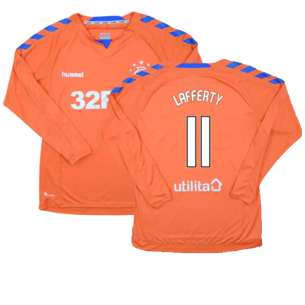 Rangers 2018-19 Long Sleeve Third Shirt (S) (Excellent) (Lafferty 11)_0