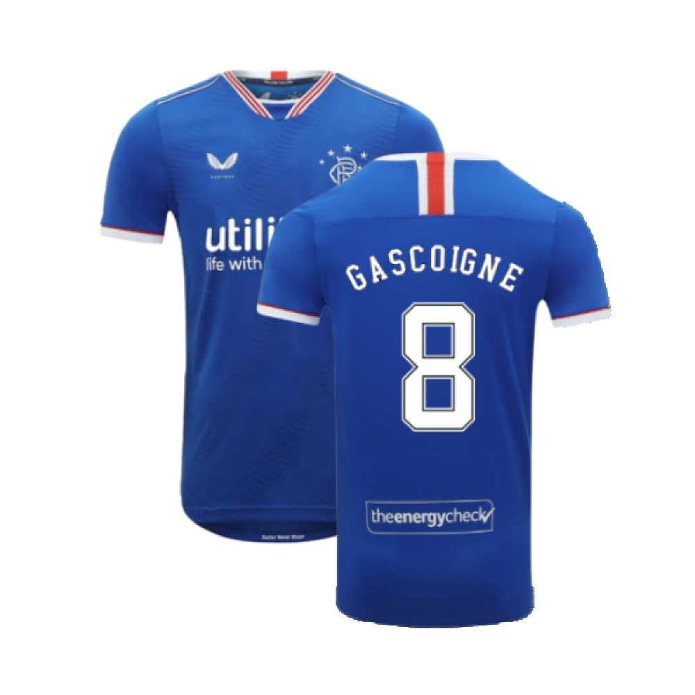 Rangers 2020-21 Home Shirt (S) (GASCOIGNE 8) (Excellent)_0