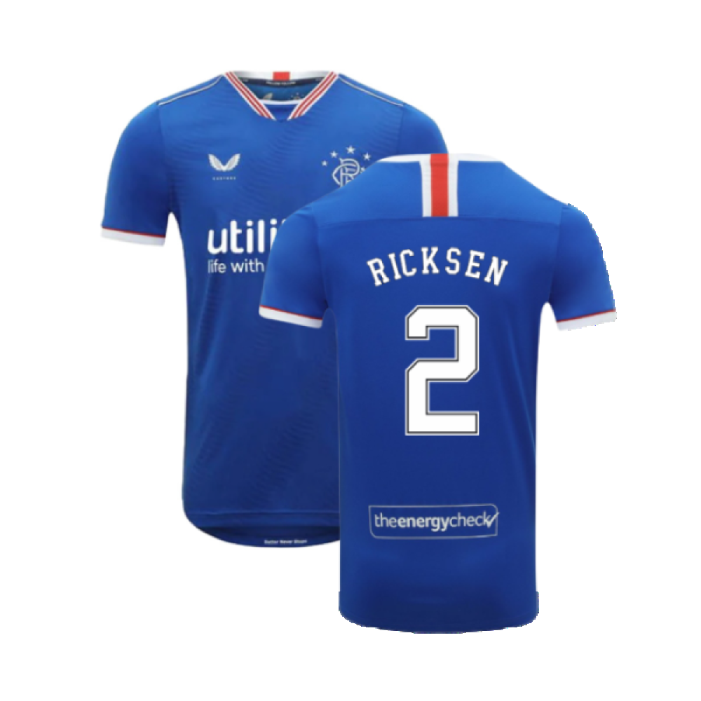 Rangers 2020-21 Home Shirt (S) (RICKSEN 2) (Excellent)_0