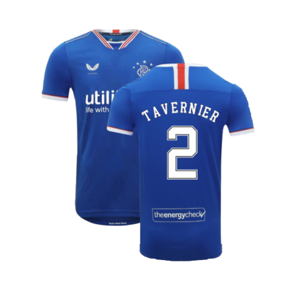 Rangers 2020-21 Home Shirt (S) (TAVERNIER 2) (Excellent)_0