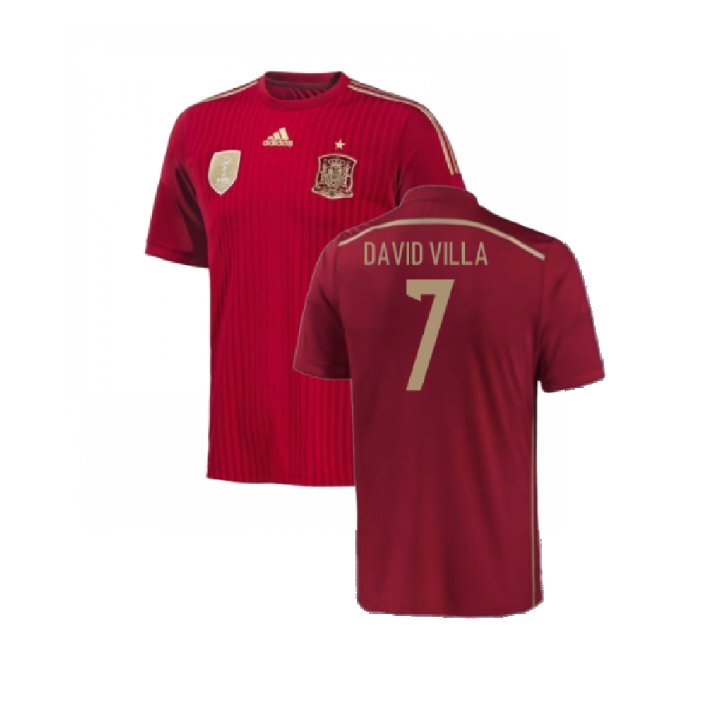 Spain 2015-16 Home Shirt (Excellent) (David Villa 7)_0