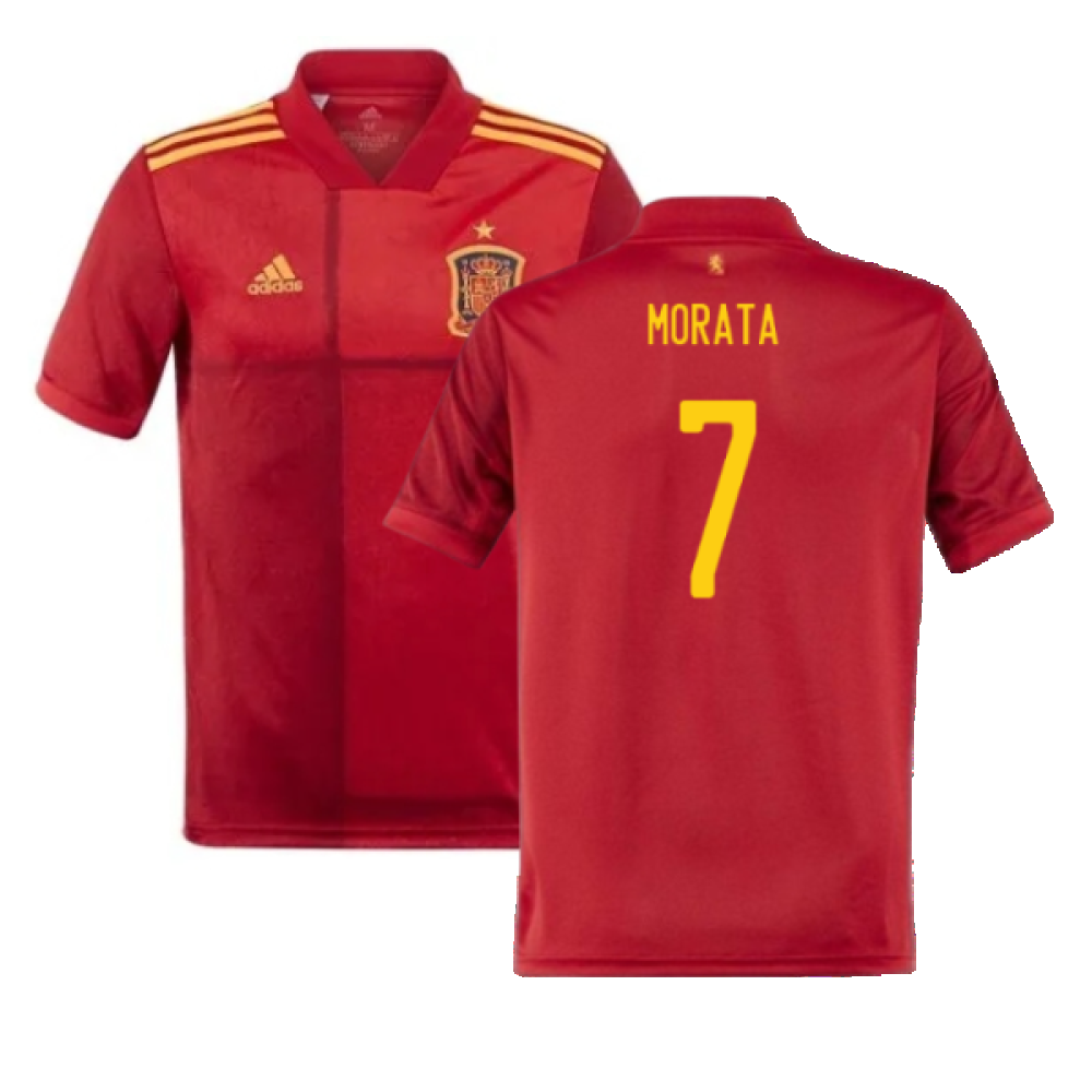 Spain 2020-21 Home Shirt (S) (Good) (MORATA 7)_0