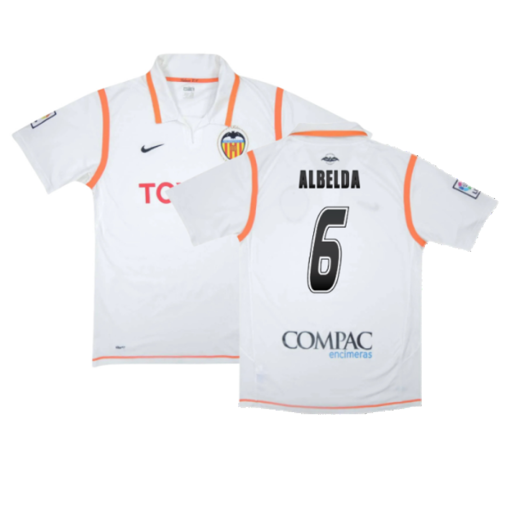 Valencia 2007-08 Home Shirt (XL) (Excellent) (Albelda 6)_0