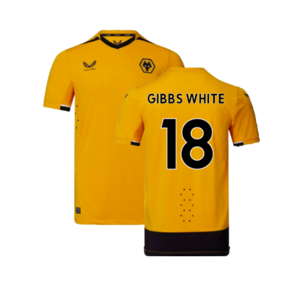 Wolves 2022-23 Pro Home Shirt (Sponsorless) (XXL) (Mint) (GIBBS WHITE 18)_0