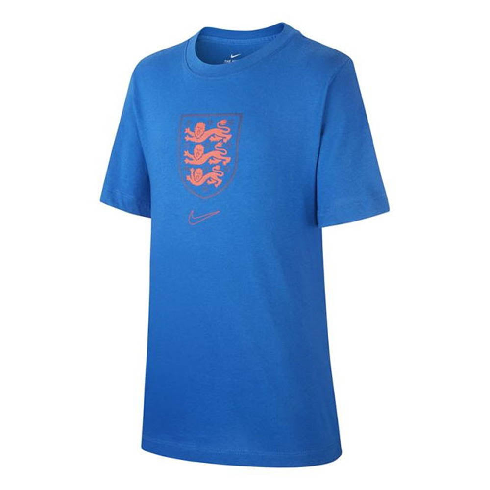 2020-2021 England Nike Evergreen Crest Tee (Blue) - Kids_0