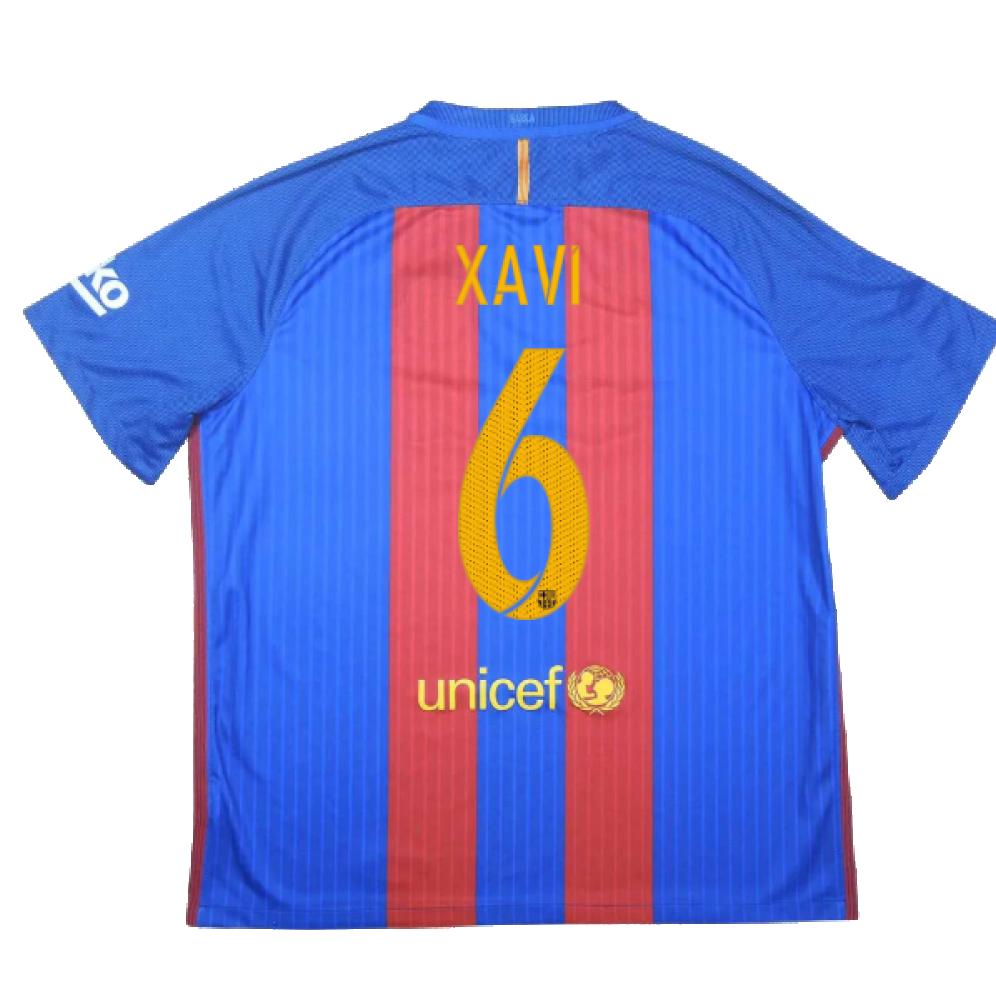 Barcelona 2016-17 Home Shirt (S) (Xavi 6) (Good)_1