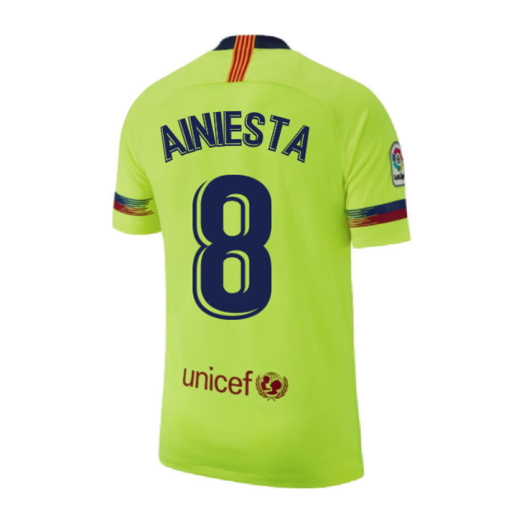 Barcelona 2018-19 Away Shirt ((Excellent) S) (A.Iniesta 8)_2