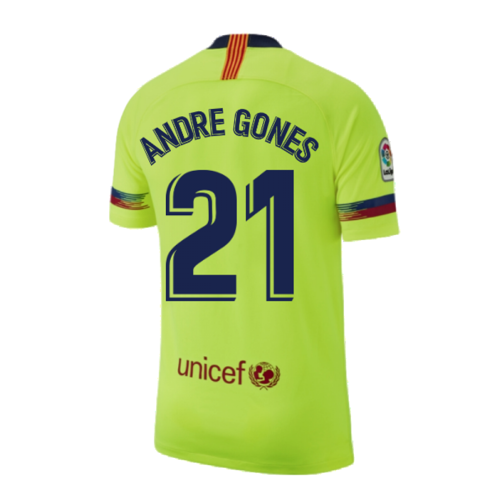 Barcelona 2018-19 Away Shirt ((Excellent) S) (Andre Gones 21)_2